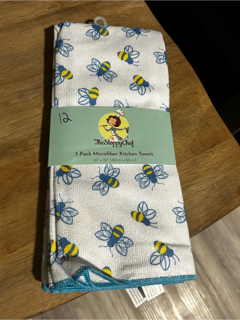 The Sloppy Chef 3-Pack Microfiber Kitchen Towels Bumblebee 16 x 26”